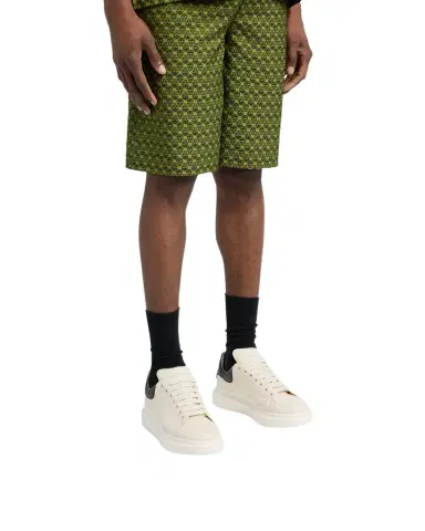 Alexander McQueen Men's Oversized Grainy Leather Low-Top Sneakers | Thumbnail 1 Alexander McQueen Men's Oversized Grainy Leather Low-Top Sneakers | Thumbnail 1