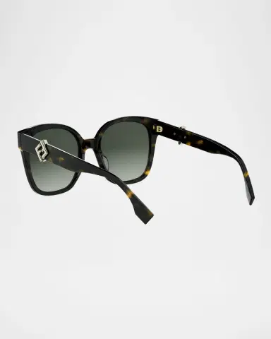 Fendi FF Diamonds Square Havana Acetate Sunglasses | Thumbnail 2