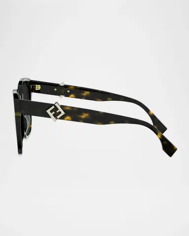 Fendi FF Diamonds Square Havana Acetate Sunglasses | Thumbnail 4