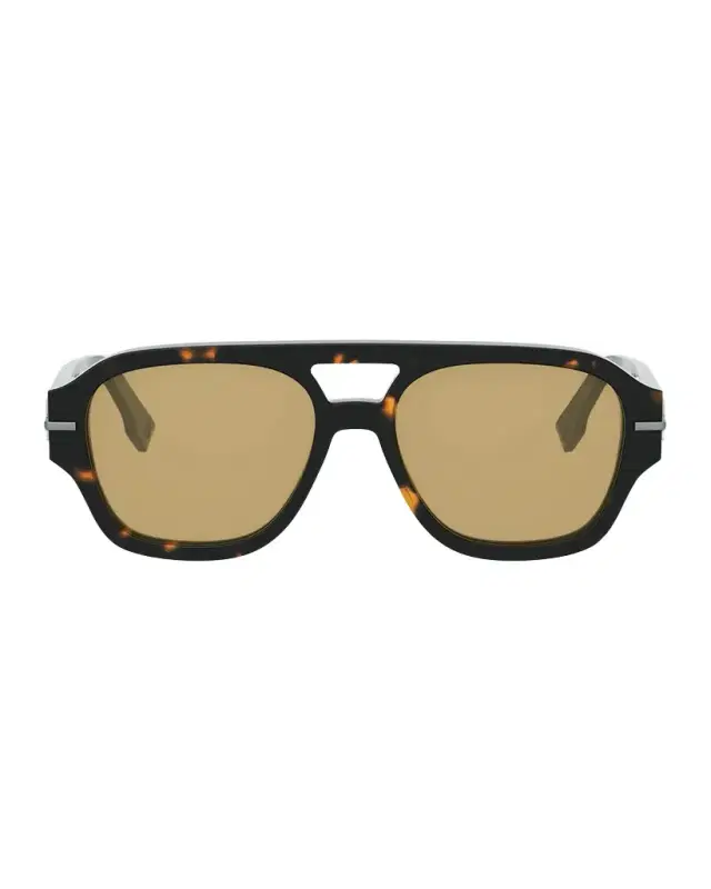 Men's Fendigraphy Metal Logo Acetate Square Sunglasses