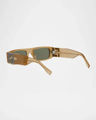 Fendi Men 's FF Squared Acetate Rectangle Sunglasses | Thumbnail 2