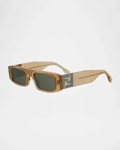 Fendi Men 's FF Squared Acetate Rectangle Sunglasses | Thumbnail 3