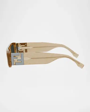 Fendi Men 's FF Squared Acetate Rectangle Sunglasses | Thumbnail 4