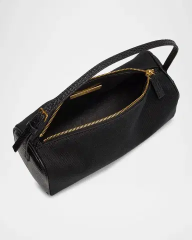THE ROW Round 90 's Lizard-Trim Twill Top-Handle Bag | Thumbnail 4 THE ROW Round 90 's Lizard-Trim Twill Top-Handle Bag | Thumbnail 4