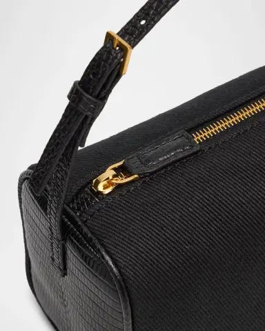 THE ROW Round 90 's Lizard-Trim Twill Top-Handle Bag | Thumbnail 6 THE ROW Round 90 's Lizard-Trim Twill Top-Handle Bag | Thumbnail 6