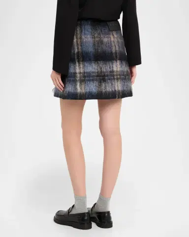 Loewe Check Mohair Mini Wrap Skirt | Thumbnail 3 Loewe Check Mohair Mini Wrap Skirt | Thumbnail 3