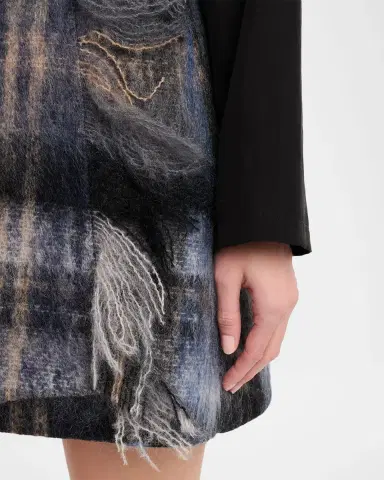 Loewe Check Mohair Mini Wrap Skirt | Thumbnail 5 Loewe Check Mohair Mini Wrap Skirt | Thumbnail 5