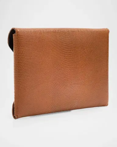 The Row Envelope Flap Clutch Bag in Embossed Leather | Thumbnail 2