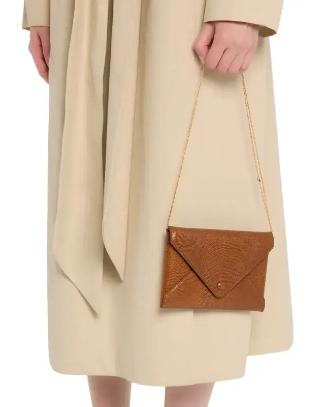 THE ROW Envelope Flap Clutch Bag in Embossed Leather