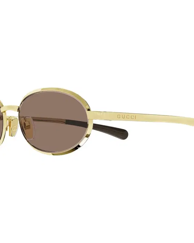 Gucci Men 's Oval Metal Sunglasses
