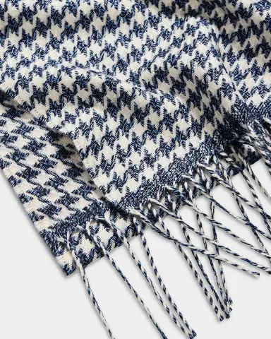PIACENZA 1733 Men's Silk and Cashmere Twist Houndstooth Scarf | Thumbnail 3 PIACENZA 1733 Men's Silk and Cashmere Twist Houndstooth Scarf | Thumbnail 3