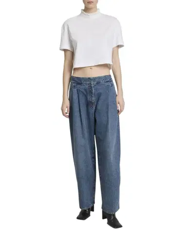 Alaïa Cotton Jersey Cropped T-Shirt | Thumbnail 1