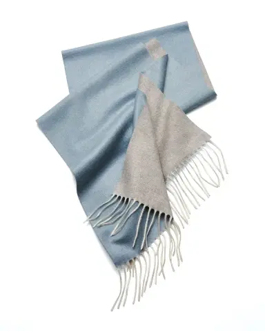PIACENZA 1733 Men's Two-Tone Cashmere-Silk Scarf | Thumbnail 4 PIACENZA 1733 Men's Two-Tone Cashmere-Silk Scarf | Thumbnail 4