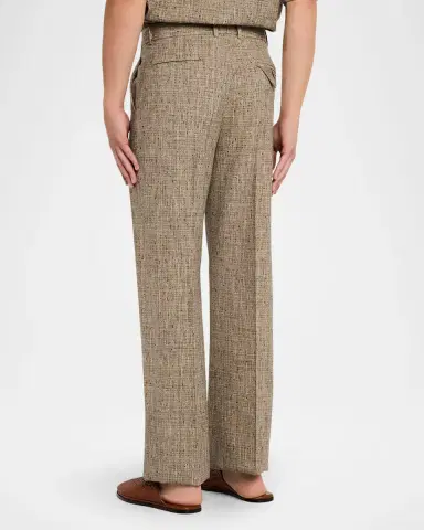 Bottega Veneta Men's Straight-Leg Textured Trousers | Thumbnail 2