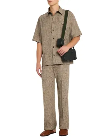 Bottega Veneta Men's Straight-Leg Textured Trousers | Thumbnail 1