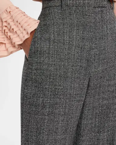 Valentino Garavani Textured Wool Wide-Leg Pants | Thumbnail 4 Valentino Garavani Textured Wool Wide-Leg Pants | Thumbnail 4