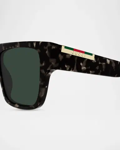 Gucci Men's Subtle Web 53mm Square Acetate Sunglasses | Thumbnail 2 Gucci Men's Subtle Web 53mm Square Acetate Sunglasses | Thumbnail 2