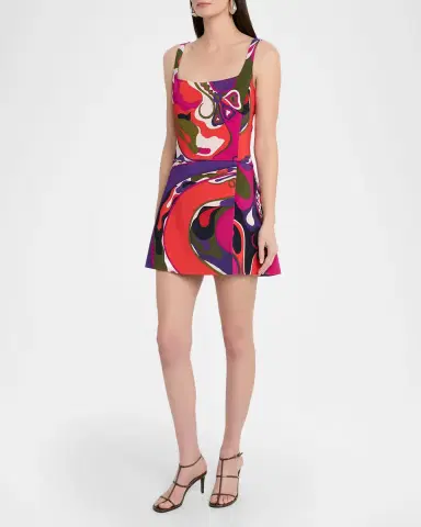 Pucci Orchidee-Print Cady Sleeveless Mini Dress | Thumbnail 3 Pucci Orchidee-Print Cady Sleeveless Mini Dress | Thumbnail 3
