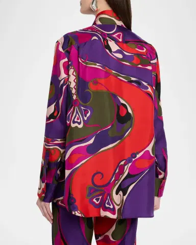 PUCCI Orchidee-Print Silk Button-Down Shirt | Thumbnail 2 PUCCI Orchidee-Print Silk Button-Down Shirt | Thumbnail 2