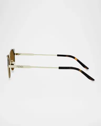 Fendi Signature Square Metal Sunglasses | Thumbnail 4 Fendi Signature Square Metal Sunglasses | Thumbnail 4