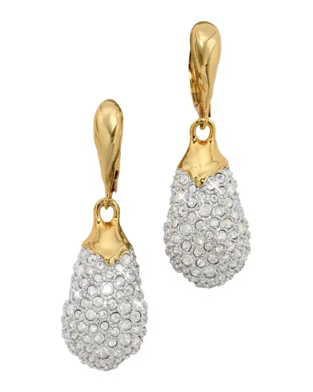 Solanales Crystal Pavé Teardrop Leverback Earrings