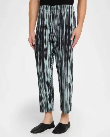 Homme Plissé Issey Miyake Men 's Brushstroke Stripe Pleated Trousers | Thumbnail 3 Homme Plissé Issey Miyake Men 's Brushstroke Stripe Pleated Trousers | Thumbnail 3