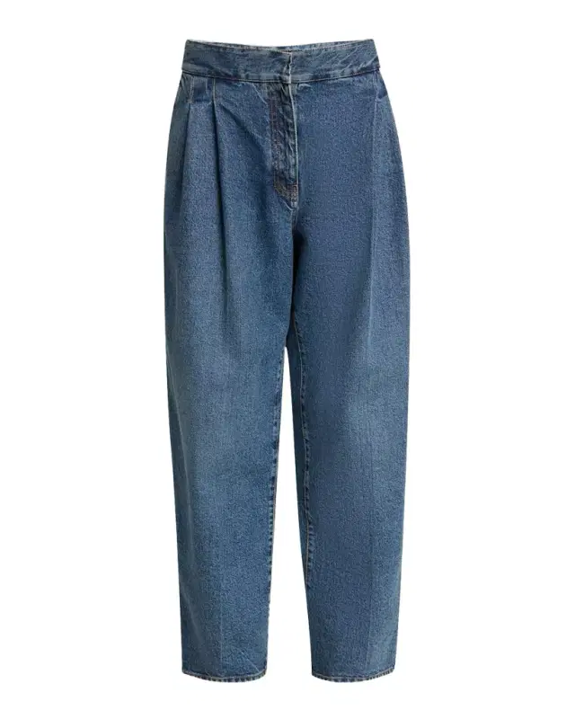 Pleated Denim Pants