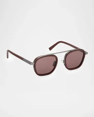 Zegna Dark Foliage Orizzonte I 51mm Metal/Acetate Navigator Sunglasses | Thumbnail 2 Zegna Dark Foliage Orizzonte I 51mm Metal/Acetate Navigator Sunglasses | Thumbnail 2
