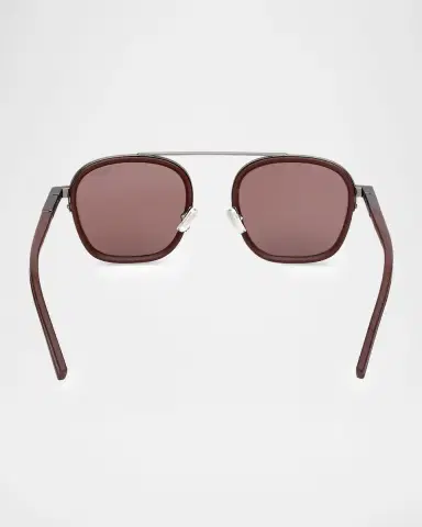 Zegna Dark Foliage Orizzonte I 51mm Metal/Acetate Navigator Sunglasses | Thumbnail 3 Zegna Dark Foliage Orizzonte I 51mm Metal/Acetate Navigator Sunglasses | Thumbnail 3