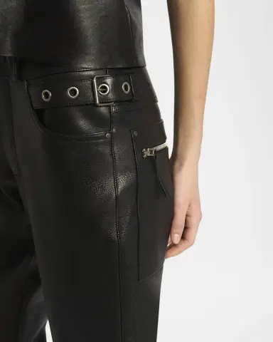 Tom Ford Leather Buckle Straight-Leg Biker Pants | Thumbnail 4 Tom Ford Leather Buckle Straight-Leg Biker Pants | Thumbnail 4