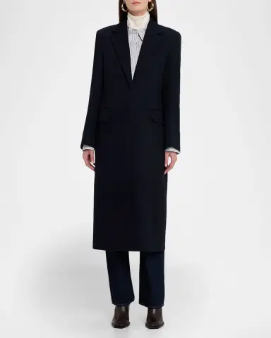 TWP Mattie Single-Breasted Coat in Wool Twill | Thumbnail 3 TWP Mattie Single-Breasted Coat in Wool Twill | Thumbnail 3