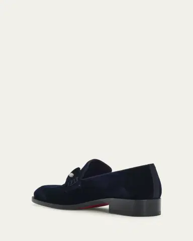 Christian Louboutin Men's Chambelimoc Night Strass Velvet Loafers | Thumbnail 2 Christian Louboutin Men's Chambelimoc Night Strass Velvet Loafers | Thumbnail 2