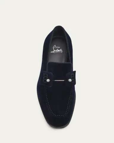 Christian Louboutin Men's Chambelimoc Night Strass Velvet Loafers | Thumbnail 3 Christian Louboutin Men's Chambelimoc Night Strass Velvet Loafers | Thumbnail 3