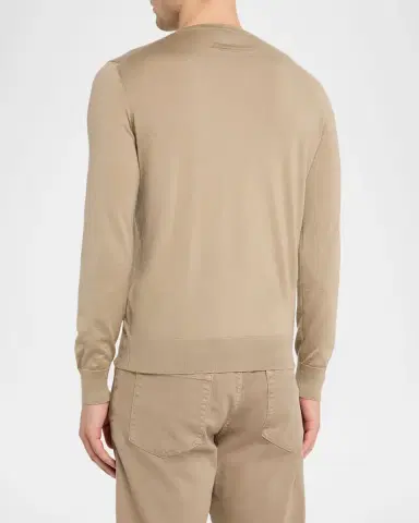 ZEGNA Men's Cashseta Modern-Fit Crewneck Sweater | Thumbnail 3