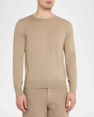 ZEGNA Men's Cashseta Modern-Fit Crewneck Sweater | Thumbnail 4
