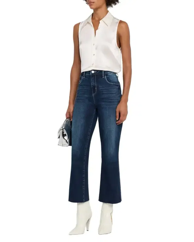 L 'Agence Kendra High-Rise Crop Flare Jeans