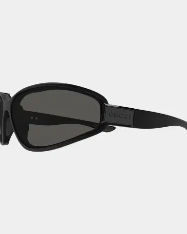 Gucci Men's Rectangular Acetate Wrap Sunglasses | Thumbnail 2