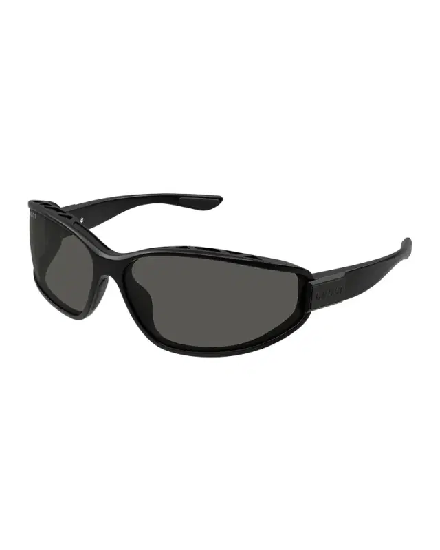 Gucci Men 's Rectangular Acetate Wrap Sunglasses