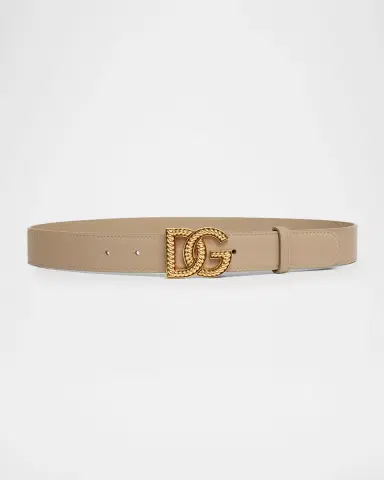 Dolce & Gabbana Leather Logo Buckle Belt | Thumbnail 3 Dolce & Gabbana Leather Logo Buckle Belt | Thumbnail 3