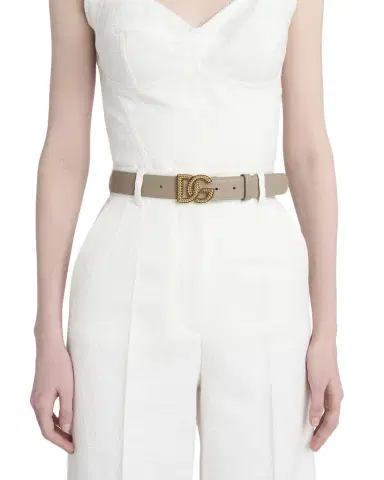 Dolce & Gabbana Leather Logo Buckle Belt | Thumbnail 1 Dolce & Gabbana Leather Logo Buckle Belt | Thumbnail 1