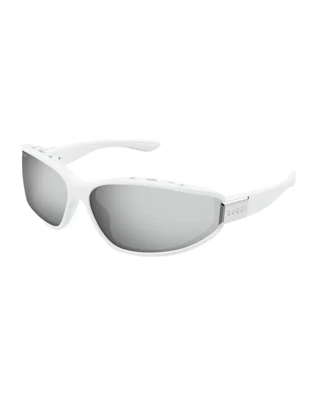 Gucci Men 's Rectangular Acetate Wrap Sunglasses