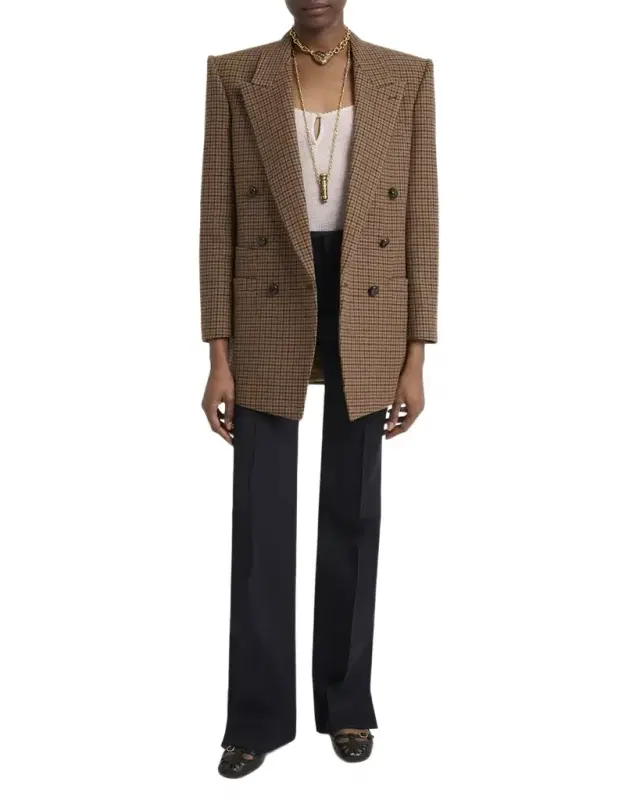 Herringbone Double-Breasted Jacket