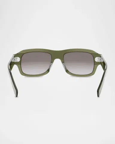 Celine Men's 3 Dots Acetate Rectangle Sunglasses | Thumbnail 4
