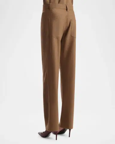Khaite Callum Wool Crepe Straight-Leg Pants | Thumbnail 3