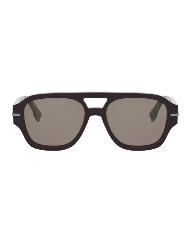 Men's Fendigraphy Metal Logo Acetate Square Sunglasses