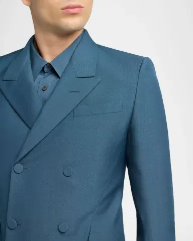 Alexander McQueen Men's Wool Double-Breasted Peak Lapel Sport Coat | Thumbnail 5