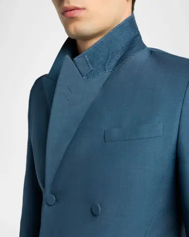 Alexander McQueen Men's Wool Double-Breasted Peak Lapel Sport Coat | Thumbnail 7