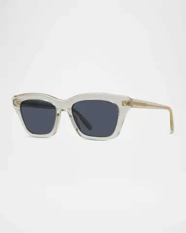 Loewe Men's Sigma Slim Acetate Rectangle Sunglasses | Thumbnail 2
