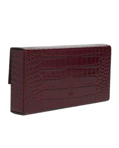 Tom Ford T-Latch Glossed Croc-Effect Leather Clutch Bag | Thumbnail 1