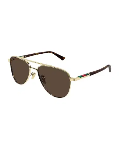 Gucci Men's Subtle Web 56mm Metal/Acetate Aviator Sunglasses | Thumbnail 1